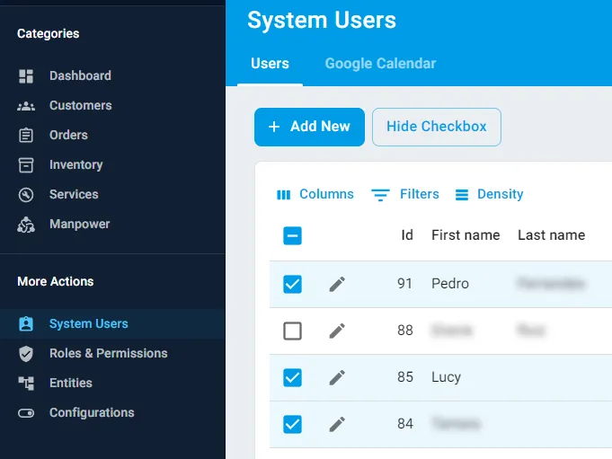 Flexible user management system